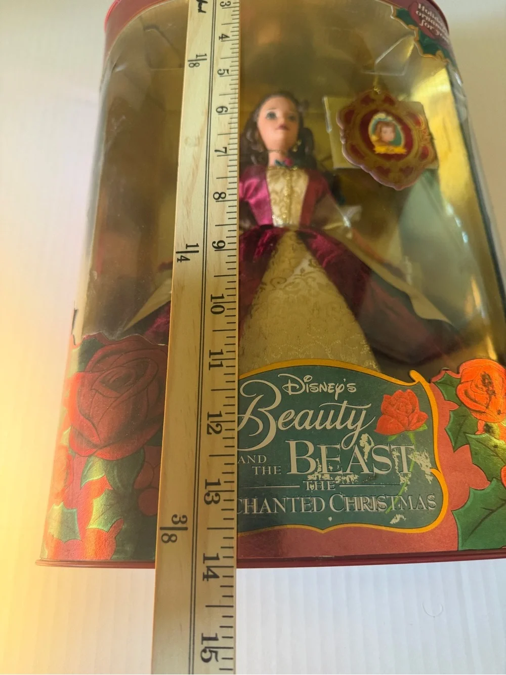 Disney Beauty and the Beast Belle Holiday Doll - Burgundy, Gold & Pink